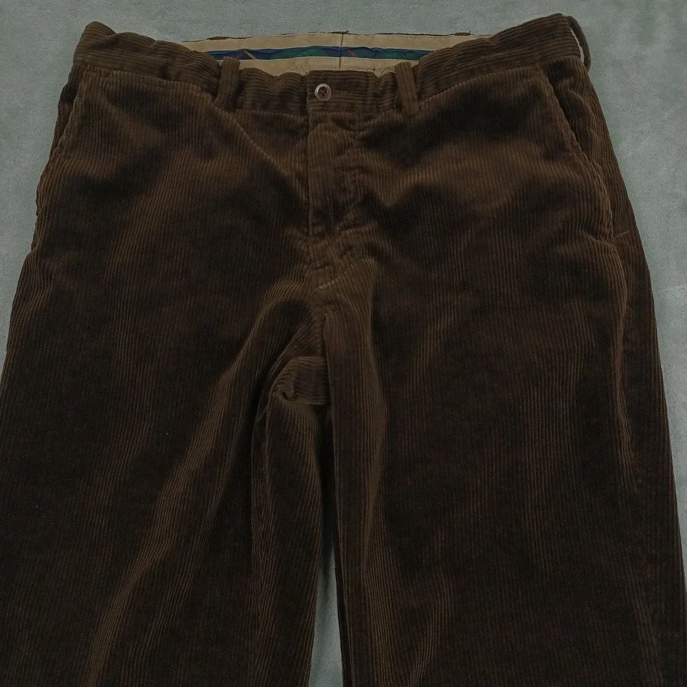 Vintage Polo Ralph Lauren Pants Mens 35x30‎ Brown Corduroy Preppy Pockets